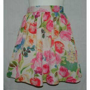 Girls Sz 10-11 Casual or Dress Colorful Floral Lined Full Skirt BONNY BILLY